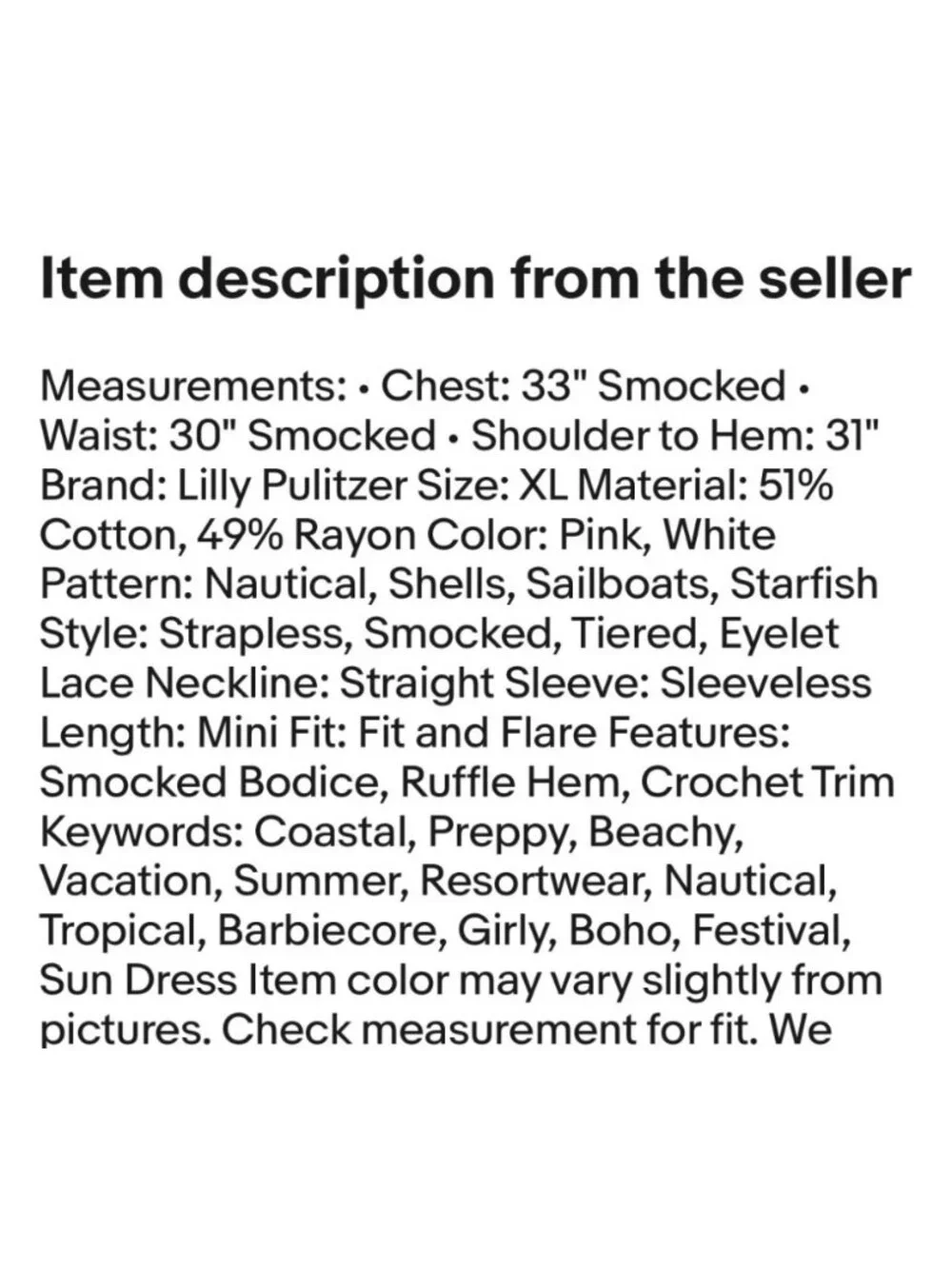 Lilly Pulitzer Mizner red (pink) L Strapless Smocked Tiered Mini Kelvina Dress - Picture 11 of 14